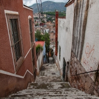 our route down to the city, which we had to walk back up each day