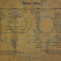 Mezcal menu at La Lupita